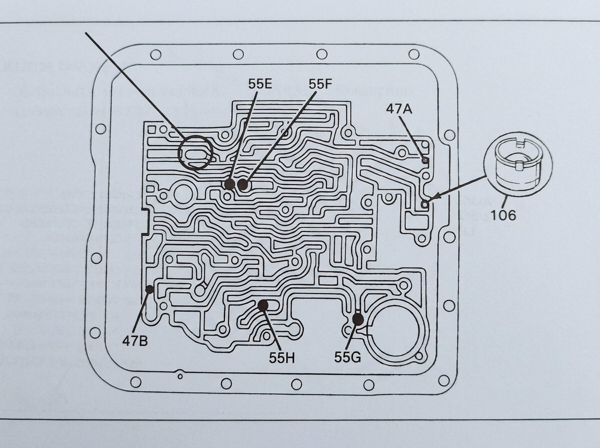 Technische Zeichnung - Position des Check Valve im Ventilkörper